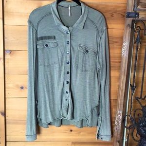 FREE PEOPLE 100% COTTON ALL SNAPS TOP/LIGHTWEIGHT JACKET